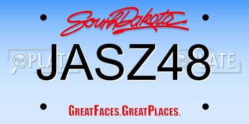 JASZ48 South Dakota License Plate