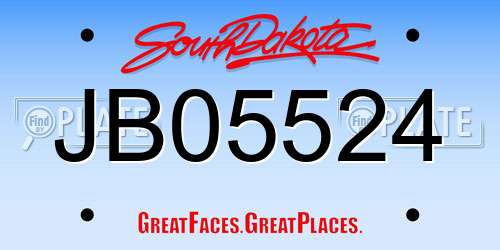 JB05524 South Dakota License Plate