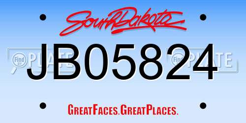 JB05824 South Dakota License Plate