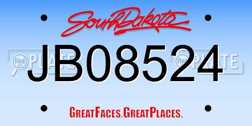 JB08524 South Dakota License Plate