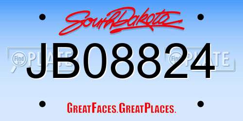JB08824 South Dakota License Plate