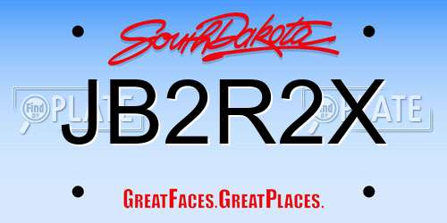 JB2R2X South Dakota License Plate