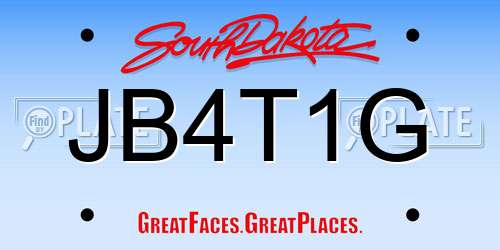 JB4T1G South Dakota License Plate