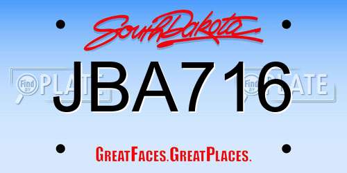 JBA716 South Dakota License Plate