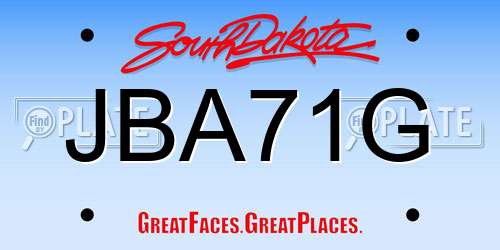 JBA71G South Dakota License Plate