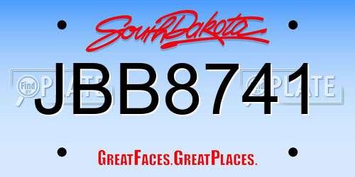 JBB8741 South Dakota License Plate