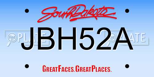 JBH52A South Dakota License Plate