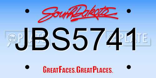 JBS5741 South Dakota License Plate