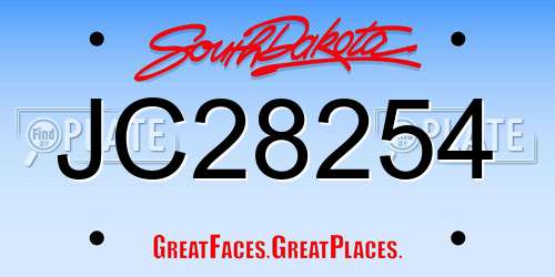 JC28254 South Dakota License Plate