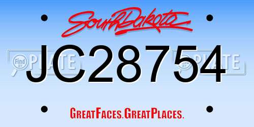 JC28754 South Dakota License Plate
