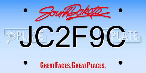JC2F9C South Dakota License Plate