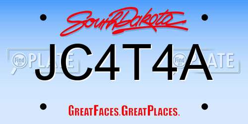 JC4T4A South Dakota License Plate