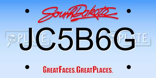 JC5B6G South Dakota License Plate