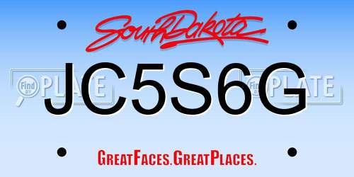 JC5S6G South Dakota License Plate