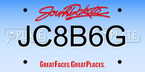 JC8B6G South Dakota License Plate