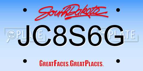 JC8S6G South Dakota License Plate
