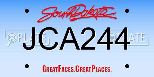 JCA244 South Dakota License Plate