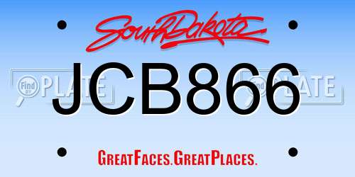 JCB866 South Dakota License Plate