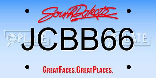JCBB66 South Dakota License Plate