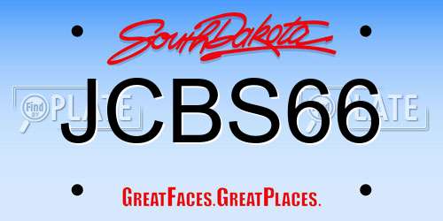 JCBS66 South Dakota License Plate