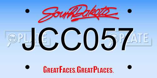 JCC057 South Dakota License Plate