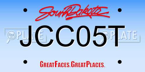 JCC05T South Dakota License Plate
