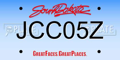 JCC05Z South Dakota License Plate