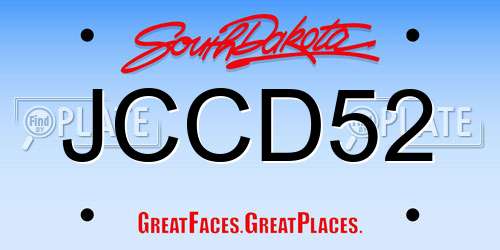 JCCD52 South Dakota License Plate