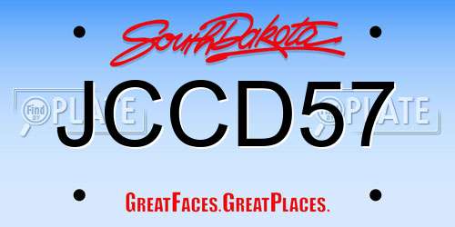 JCCD57 South Dakota License Plate
