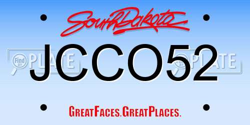 JCCO52 South Dakota License Plate