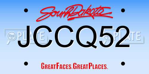 JCCQ52 South Dakota License Plate