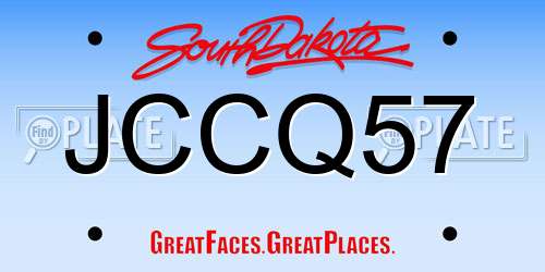 JCCQ57 South Dakota License Plate