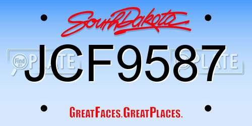 JCF9587 South Dakota License Plate