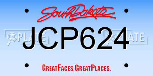 JCP624 South Dakota License Plate