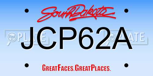 JCP62A South Dakota License Plate