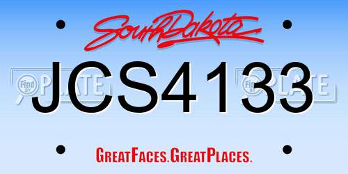 JCS4133 South Dakota License Plate