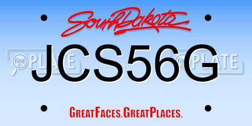 JCS56G South Dakota License Plate