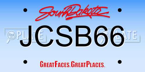 JCSB66 South Dakota License Plate