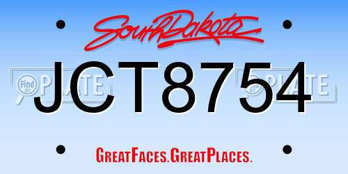 JCT8754 South Dakota License Plate