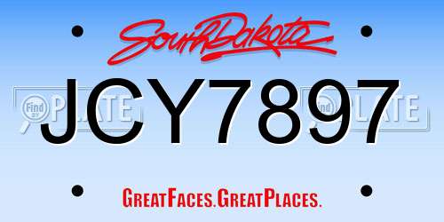 JCY7897 South Dakota License Plate