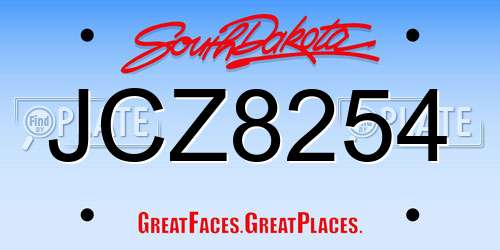 JCZ8254 South Dakota License Plate