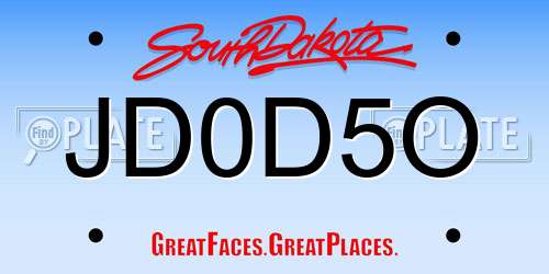 JD0D5O South Dakota License Plate