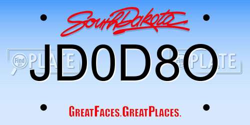 JD0D8O South Dakota License Plate