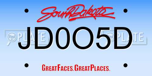 JD0O5D South Dakota License Plate