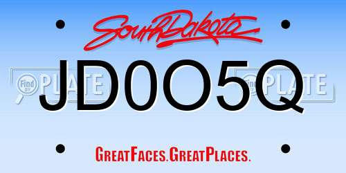 JD0O5Q South Dakota License Plate