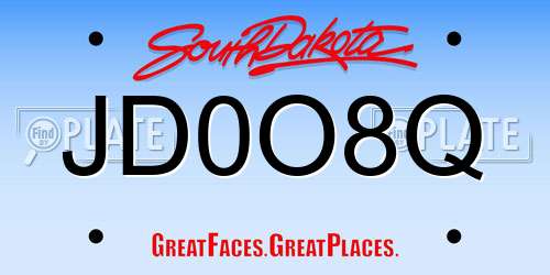 JD0O8Q South Dakota License Plate