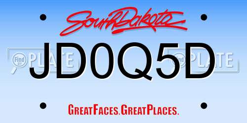 JD0Q5D South Dakota License Plate