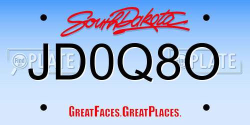 JD0Q8O South Dakota License Plate
