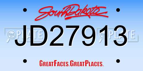 JD27913 South Dakota License Plate