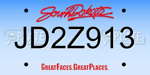 JD2Z913 South Dakota License Plate
